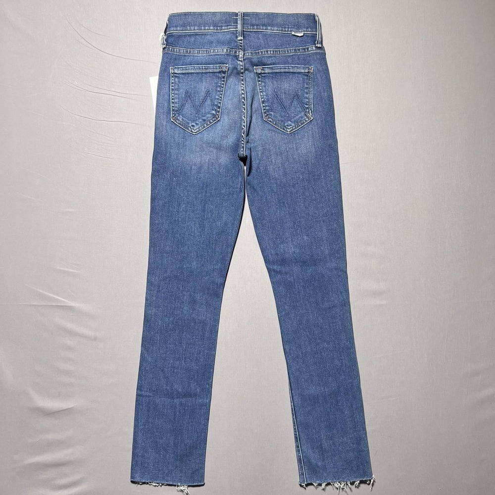 Mother The Mid Rise Dazzler Ankle Fray This Time Next Year Jeans Womens 24 Blue - Picture 2 of 15